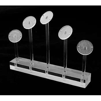 Organic Glass Earring Display, Jewelry Display Rack, White, Size: about 150mm wide, 25mm long, 115mm high.