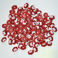 Adorable Doll Coloring Buttons, ABS Plastic Button, Indian Red, about 22.5mm long, 17mm wide, hole: 2mm, about 200pcs/bag(NNA0VBB)