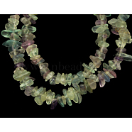 Gemstone Beads Strands, Natural Fluorite, Nuggets, Colorful, about 3~5mm wide, 3~5mm long, hole: 1mm, 34 inch(AGAT-3X5-6)