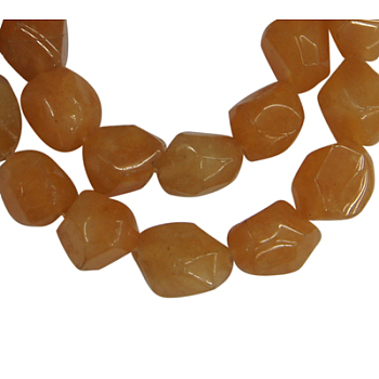 Gemstone Beads Strands, Natural Red Aventurine, Faceted, Nuggets, about 8mm wide, 10mm long, hole: 1mm, 47 pcs/strand, 15.5 inch