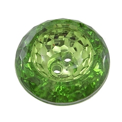 (Holiday Stock-Up Sale)2-Hole Acrylic Faceted Flat Round Sewing Buttons, Sea Green, about 25mm in diameter, 9mm thick, hole: 2.2mm(AR3229-25-38)