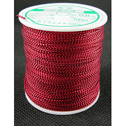 Metallic Thread, Embroidery Thread, Deep Red, 0.8mm/strand, about 109.36 yards(100m)/roll(AS010)