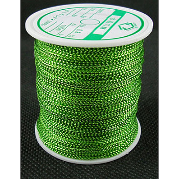 Metallic Thread, Embroidery Thread, Lawn Green, 0.8mm/strand, about 109.36 yards(100m)/roll