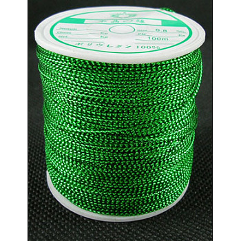 Metallic Thread, Embroidery Thread, Green, 0.8mm/strand, about 109.36 yards(100m)/roll