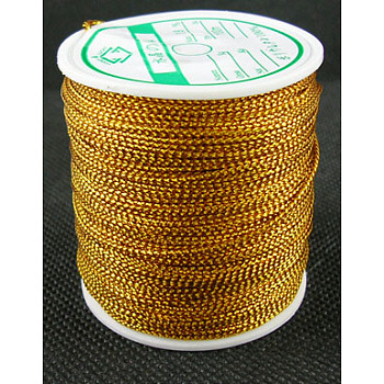 Metallic Thread, Embroidery Thread, Goldenrod, 0.8mm/strand, about 109.36 yards(100m)/roll