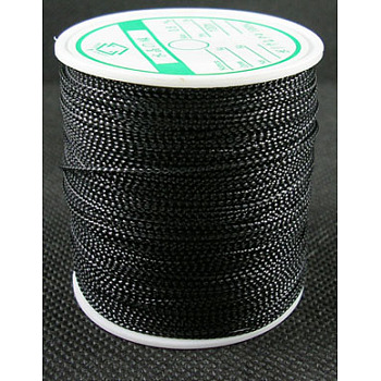 Metallic Thread, Embroidery Thread, Black, 0.8mm/strand, about 109.36 yards(100m)/roll
