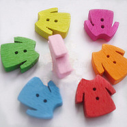 Cartoon Buttons with 2-Hole for Clothes, Wooden Buttons, Mixed Color13mm long, 13mm wide(NNA0Z3C)