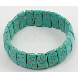 Gemstone Bracelet, Turquoise, about 62mm inner diameter, Bead: about 22mm wide, 10mm long(B314-2)