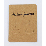 Paper Earring Display Card, Rectangle, Goldenrod, Size: about 67mm long, 50mm wide(BCOF-S001)