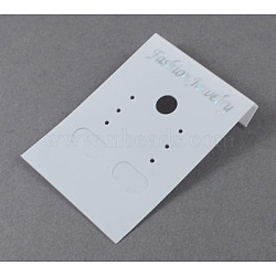 Plastic Earring Display Card, Rectangle, White, Size: about 51mm long, 37mm wide.(BCOF-S007)