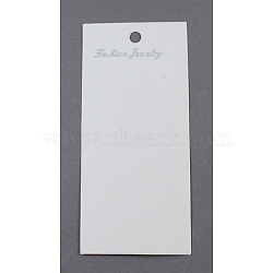 Paper Earring Display Card, Rectangle, White, Size: about 90mm long, 50mm wide.(BCOF-S048)