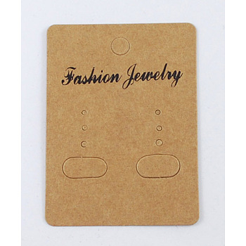 Paper Earring Display Card, Rectangle, Goldenrod, Size: about 67mm long, 50mm wide