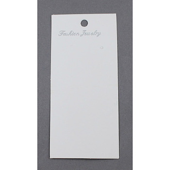 Paper Earring Display Card, Rectangle, White, Size: about 90mm long, 50mm wide.