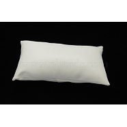 Leather Pillow Jewelry Bracelet Watch Display, White, Size: about 18cm long, 10cm wide, 6cm thick(BDIS-H015-1)