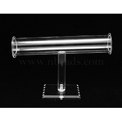 Organic Glass T Bar Bracelet Display Stand, Clear, 22x13x4cm(BDIS-H008-1)