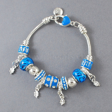 DodgerBlue Alloy + Glass Bracelets