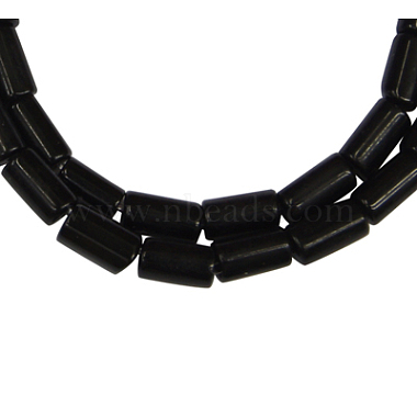 5mm Black Tube Black Stone Beads
