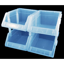 Plastic Beads Display Trays, Blue, 6-3/4x4-3/4x3-1/8 inch(17x12x8cm), 12pcs/set(C049Y-2)