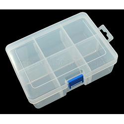 Bead Containers, 6 Compartments, Clear, about 165mm long, 120mm wide, 59mm thick(C111Y)
