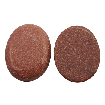 Gemstone Cabochons, Synthetic Goldstone, Oval, Sandy Brown, Size: about 30mm wide, 40mm long, 6.5mm thick