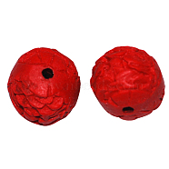Cinnabar Beads, Oval, Red, 9.5~11x11.5~13x9.5~11.5mm, hole: 1.8mm(CARL-P004-1)