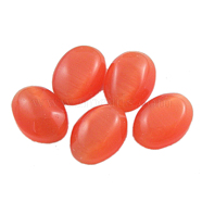 Cat Eye Cabochons, Oval, Tomato, about 6mm wide, 8mm long, 3mm thick(CE039-6x8-8)
