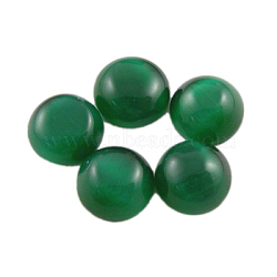 Cat Eye Glass Cabochons, Half Round/Dome, DarkGreen, about 10mm in diameter, 2.5mm thick(CE068-10-17)