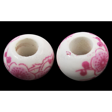 13mm Pink Rondelle Porcelain