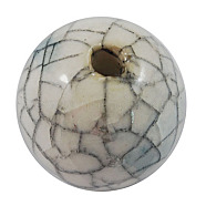Handmade Porcelain Beads, Crackle Style, Round, Light Blue, about 12mm in diameter, hole: 3mm(CF486Y-8)