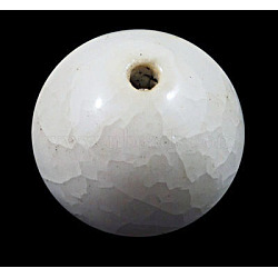 Handmade Porcelain Beads, Crackle Style, Round, White, about 12mm in diameter, hole: 3mm(CF486Y-11)
