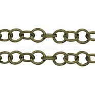 Iron Rolo Chains, Belcher Chain, Unwelded, with Spool, Lead Free & Nickel Free, Antique Bronze, 8x1.5mm(CH-S081-AB-FF)