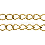 Iron Side Twisted Chains, Unwelded, with Spool, Diamond, Golden, 9x7x1.5mm(CH-S088-G-LF)