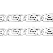 Silver Color Plated Lumachina Iron Chains, Unwelded, with Spool, link: 2.5mm wide, 6.5mm long, about 328.08 Feet(100m)/roll(CHM003Y-S)