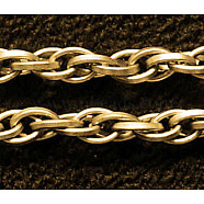 Iron Rope Chains, Unwelded, Golden, with Spool, Link:3.5mm, wire: 0.7mm thick, about 328.08 Feet(100m)/roll(CHP004Y-G)
