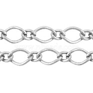 Iron Handmade Chains Figaro Chains Mother-Son Chains, Unwelded, Platinum Color, with Spool, Mother link: 7x10mm, Son link: 4x6mm, 1.2mm thick, about 164.04 Feet(50m)/roll(CHSM026Y-N)