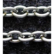 Iron Cable Chains, Unwelded, Platinum Color, with Spool, Link: 3x4mm, 0.7mm thick, 100m/roll(CHT002Y-N)