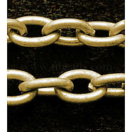 Iron Cable Chains, Unwelded, with Spool, Oval, Antique Bronze Color, 8x5x1.4mm, about 164.04 Feet(50m)/roll(CHT019Y-AB)