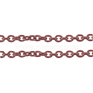 Iron Cable Chains, Unwelded, with Spool, Oval, Red Copper Color, 2x2x0.5mm, about 328.08 Feet(100m)/roll(CHT120Y-R)
