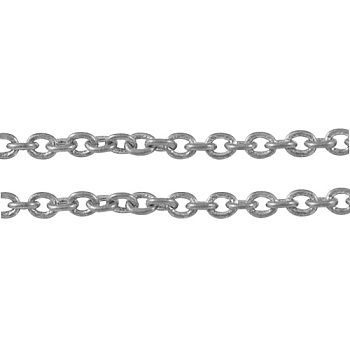 Iron Cable Chains, Unwelded, Oval, Platinum Color, with Spool, 2x2x0.5mm, about 328.08 Feet(100m)/roll