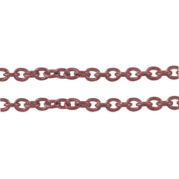 Iron Cable Chains, Unwelded, with Spool, Oval, Red Copper Color, 2x2x0.5mm, about 328.08 Feet(100m)/roll