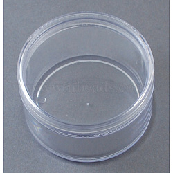 Plastic Bead Containers, with Lid, Round, Clear, 6x3.4cm, Capacity: 25ml(0.84 fl. oz)(CON-S010)