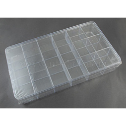 Plastic Bead Containers, Box, Clear, Size: about 290mm long, 165mm wide, 47mm thick(CON-S015)