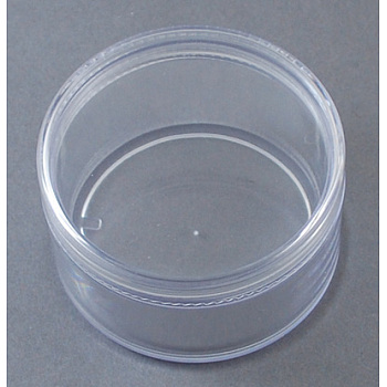 Plastic Bead Containers, with Lid, Round, Clear, 6x3.4cm, Capacity: 25ml(0.84 fl. oz)