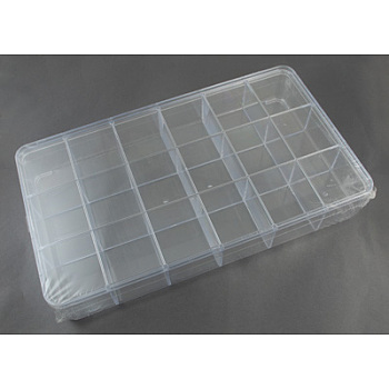 Plastic Bead Containers, Box, Clear, Size: about 290mm long, 165mm wide, 47mm thick
