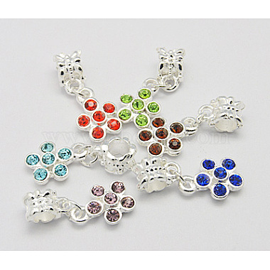 27mm Mixed Color Alloy + Rhinestone Dangle Beads