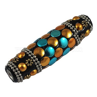 60mm Sienna Tube Polymer Clay Beads