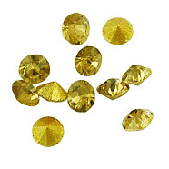 Glass Pointed Back Rhinestone, Faceted Diamond, Back Plated, Citrine, 2.2x2mm, about 1440pcs/bag(CR2.2mm43Y)