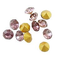 Glass Pointed Back Rhinestone, Faceted Diamond, Back Plated, Light Amethyst, 2.2x2mm, about 1440pcs/bag(CR2.2mm71Y)