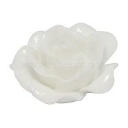 Opaque Resin Cabochons, Flower, White, 20x9mm(CRES-B60-A01)