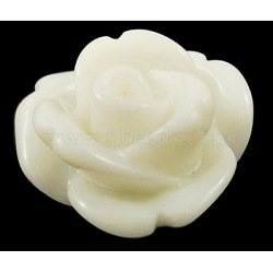 Resin Cabochons, Flower, White, 7.5x6mm(CRES-RB781Y-13)